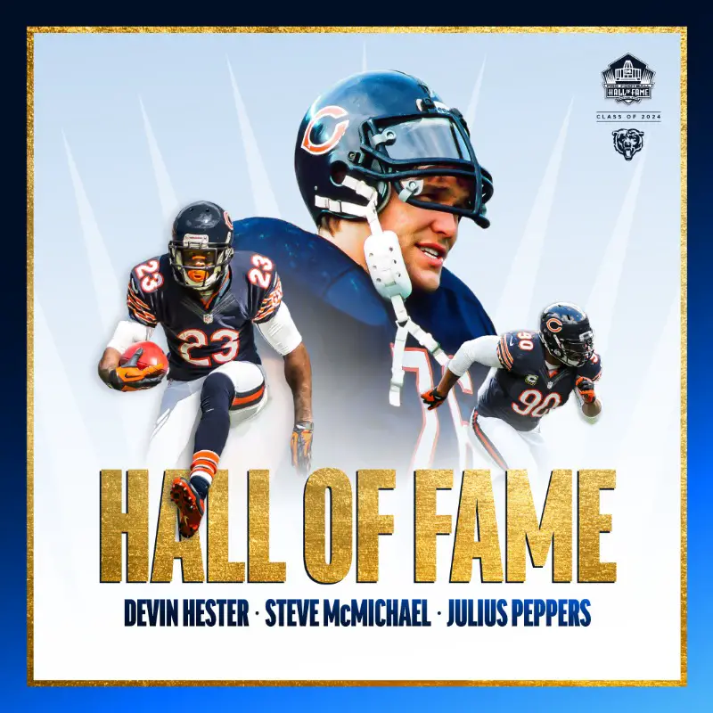 Three Chicago Bears Part of 2024 NFL Hall of Fame Class Bears Insider